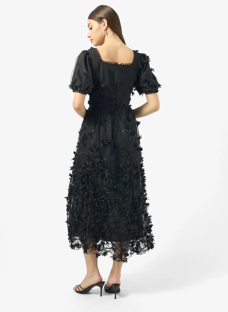 جاست مي فستان شبكي بأكمام بالون